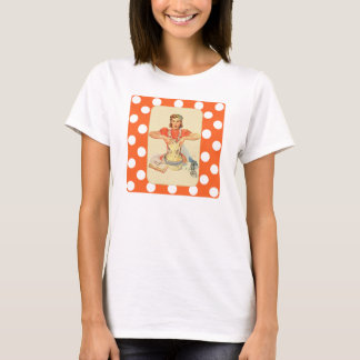 T-shirt lunatique de cuisinier de point de polka