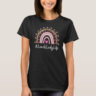 T-shirt Lunch Lady Enseignante Vie Empreinte de léopard Bo