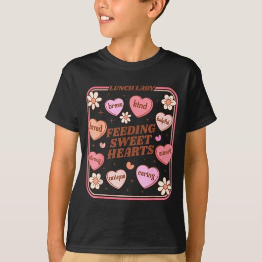 T-shirt Lunch Lady Valentines Day Retro Cute Cafeteria Swe (Devant)