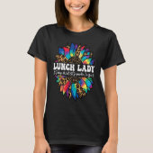 T-shirt Lunch Lady Work Cafeteria Sunflower Leopard Thanks (Devant)