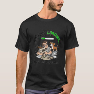 T-shirt Lundi Chargement Papa Chien Café Humour Drôle Bure