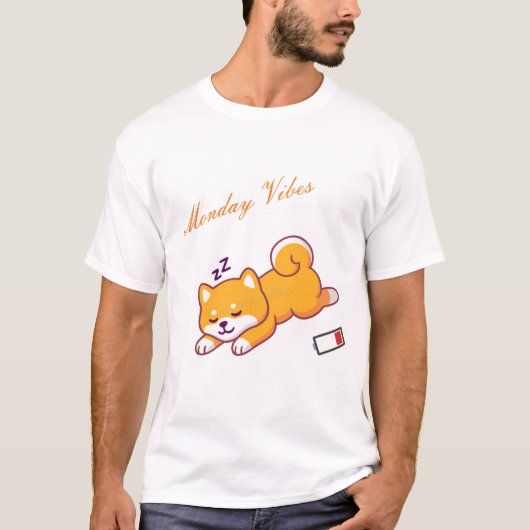 T-shirt Lundi Shiba Vibes (Devant)