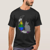 T-shirt Lune Allée Droite Drapeau Chat LGBTQ Espace Sûr Ga (Devant)