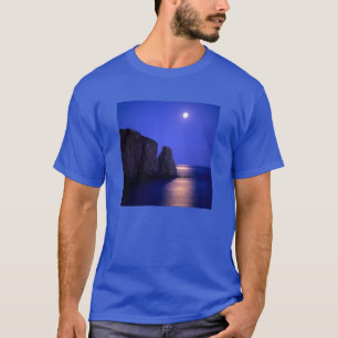 T-shirt Lune au crépuscule Rocher Percé Côte Gaspésienne