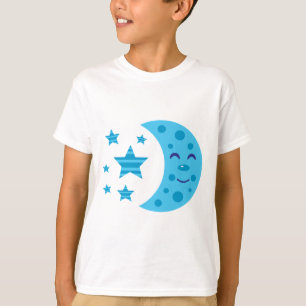 T-shirt Lune bleue et étoiles rayées
