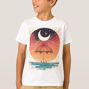 T-shirt Lune bohème et pluie magique