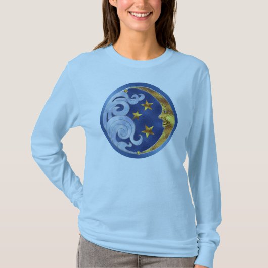 T-shirt Lune céleste et étoiles (Devant)
