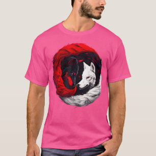 T-shirt Lune Crimson Loup blanc rouge