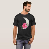 T-shirt Lune Croissante Avec Fleur Hibus Fleur Tropicale F (Devant entier)