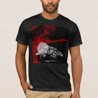 T-shirt Lune dans le ciel rouge