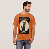 T-shirt Lune de chat noir atomique futuriste avec texte (Devant entier)