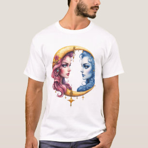 T-shirt Lune de l'Équilibre Éternel – Âmes de Feu et d'Eau