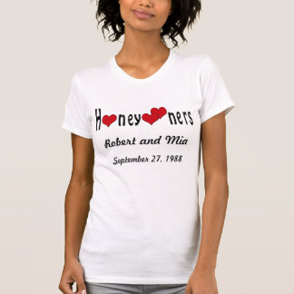 T-shirt Lune de miel et Coeurs personnalisés