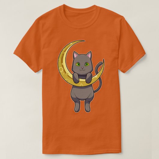 T-shirt Lune de nuit de chat 2 (Design devant)