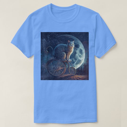 T-shirt Lune de vélo de chat (Design devant)