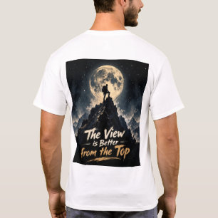 T-Shirt Lune d'escalade de montagne motivationnel