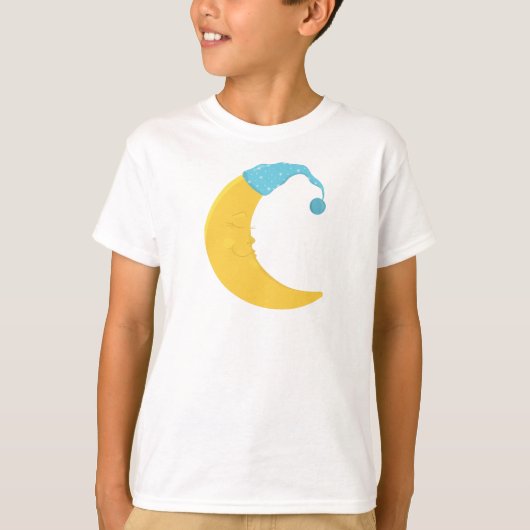 T-shirt Lune Dormir, Lune Jaune, Lune Mignonne, Veste (Devant)