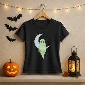 T-shirt Lune Éffrayante de séchage du fantôme Halloween