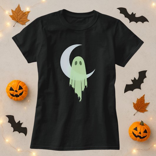 T-shirt Lune Éffrayante de séchage du fantôme Halloween