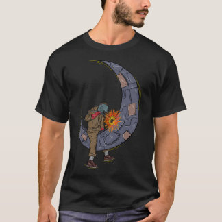 T-shirt Lune en métal de soudure