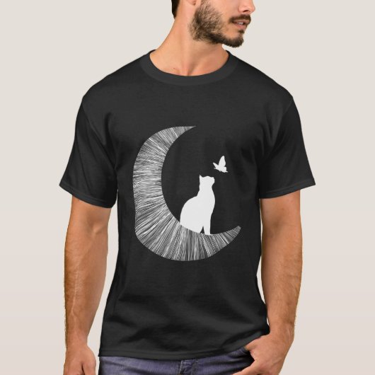 T-shirt Lune Et Chat (Devant)