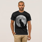 T-shirt Lune et chat noir (Devant entier)