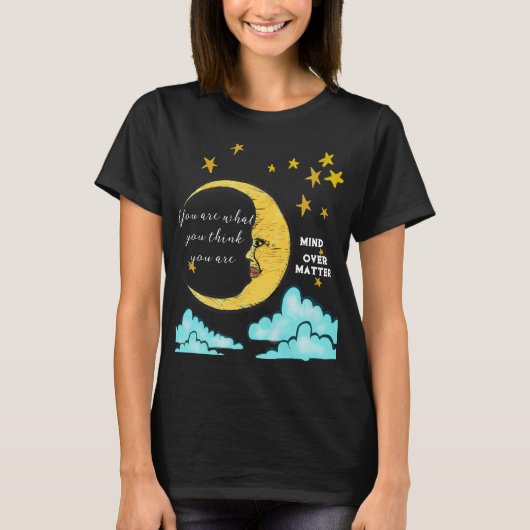 T-shirt Lune et étoiles Mind sur Matt chemise mal oeil, (Devant)