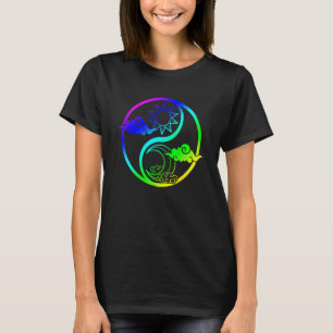 T-shirt Lune Et Soleil Om Arbre De Vie Bouddhiste Mandala