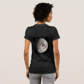 T-shirt Lune gibbbous en déclin et en épilation noir (Dos entier)
