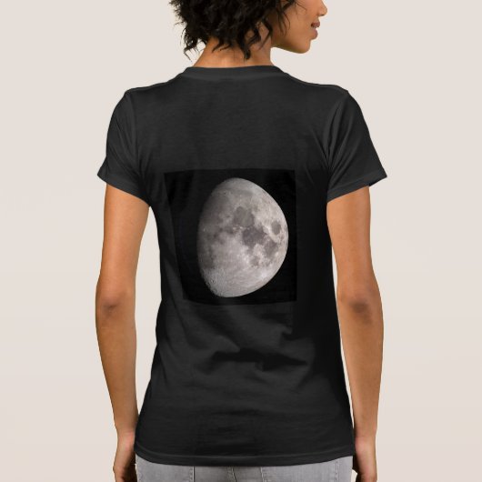 T-shirt Lune gibbbous en déclin et en épilation noir (Dos)