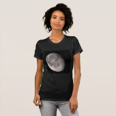 T-shirt Lune gibbbous en déclin et en épilation noir (Devant entier)