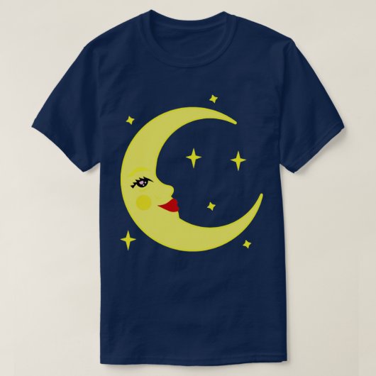 T-shirt Lune Lady Night Sky Stars2 (Design devant)