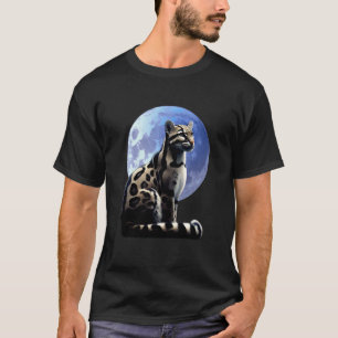 T-shirt Lune Léopard Nuageux Grand Chat Art Animalier Manc