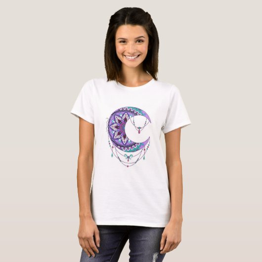 T-shirt Lune Mandala (Devant entier)