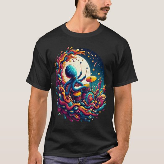 T-shirt Lune Melodies Octopus Drummer (Devant)