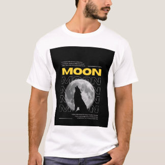 T-shirt Lune noire et Jaune foncée