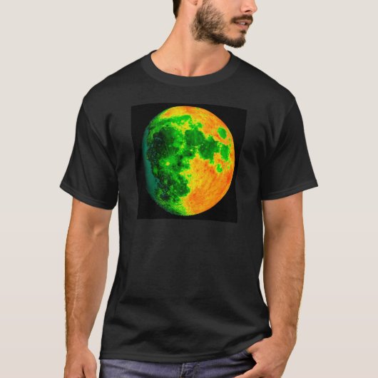 T-shirt lune psychédélique de couleur (Devant)