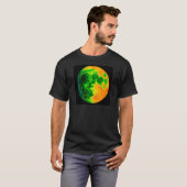 T-shirt lune psychédélique de couleur (Devant entier)