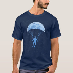 T-shirt Lune Skydiver Cadeau Parapente