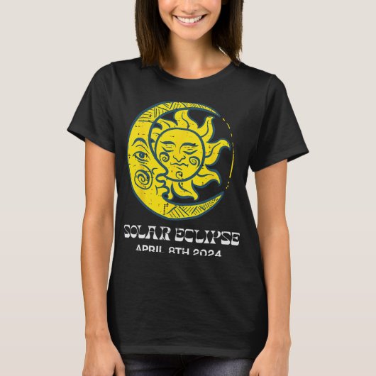 T-shirt Lune Solaire Eclipse 2024 Totalité Avril 8 Femmes (Devant)