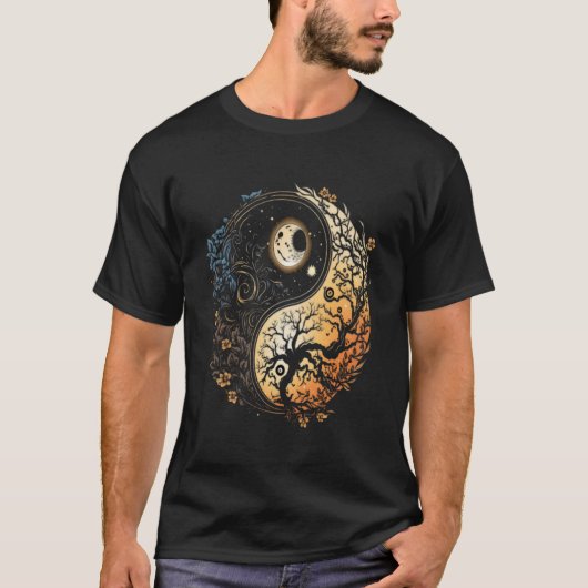 T-shirt Lune Sun Yin Yang Jour et Nuit (Devant)