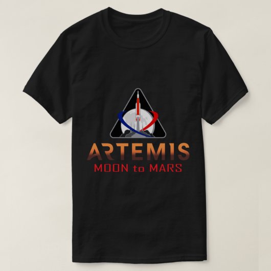 T-shirt Lune sur Mars Mission Artémis 1 NASA (Design devant)