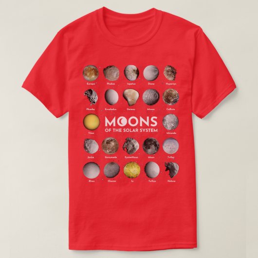 T-shirt Lunes du système solaire (Design devant)