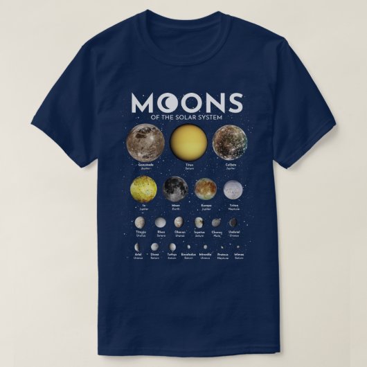 T-shirt Lunes du système solaire 2 (Design devant)
