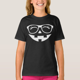T-shirt Lunettes amusantes Citrouille Jack-o'-lantern Face