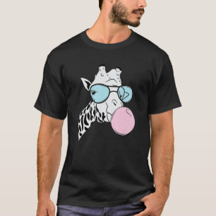 T-shirt Lunettes Bubble Gum Girafe Cadeau Drôle Animal Mig