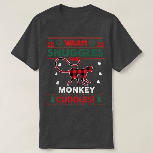 T-shirt Lunettes chaudes Monkey Lover Cadeaux Noël moche N (Design devant)
