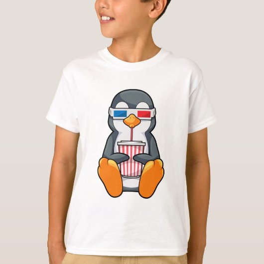 T-shirt Lunettes de cinéma Penguin Coupe de boisson (Devant)