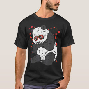 T-shirt Lunettes de coeur Panda Véntines Jour Ours Anima