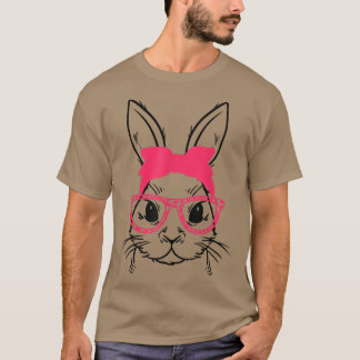 T-shirt Lunettes de lapin à visage mignon Bandana Bon Goût